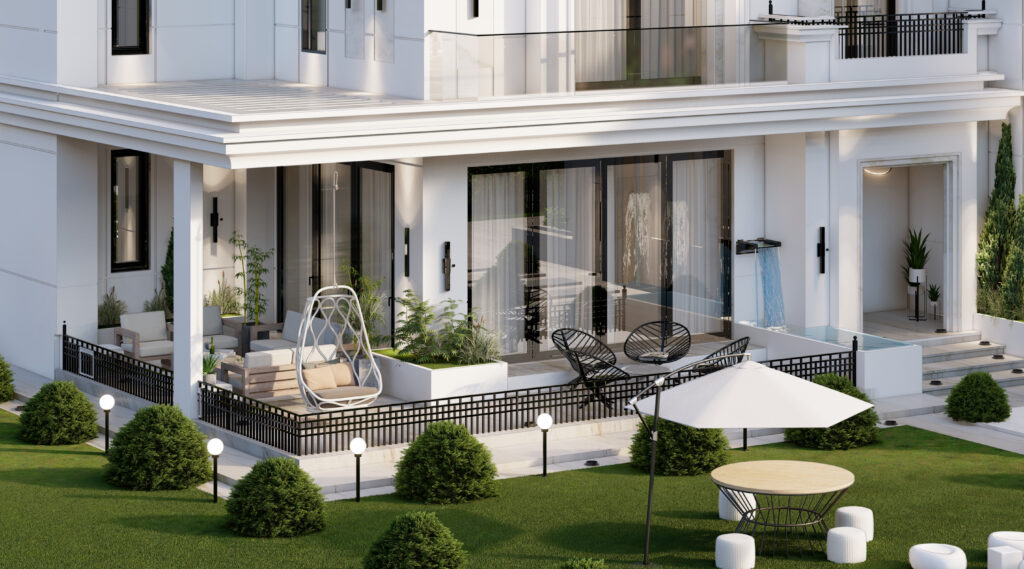 استمتع بجمال التفاصيل من التراسات المفتوحة والزجاج العاكس للإضاءة الطبيعية. هذه الفيلا تمثل قمة الذوق في التصميم المعماري العصري. #فلل_مودرن #تصميم_فلل_حديثة #واجهات_رخام #هندسة_معمارية #فيلا_أحلامك