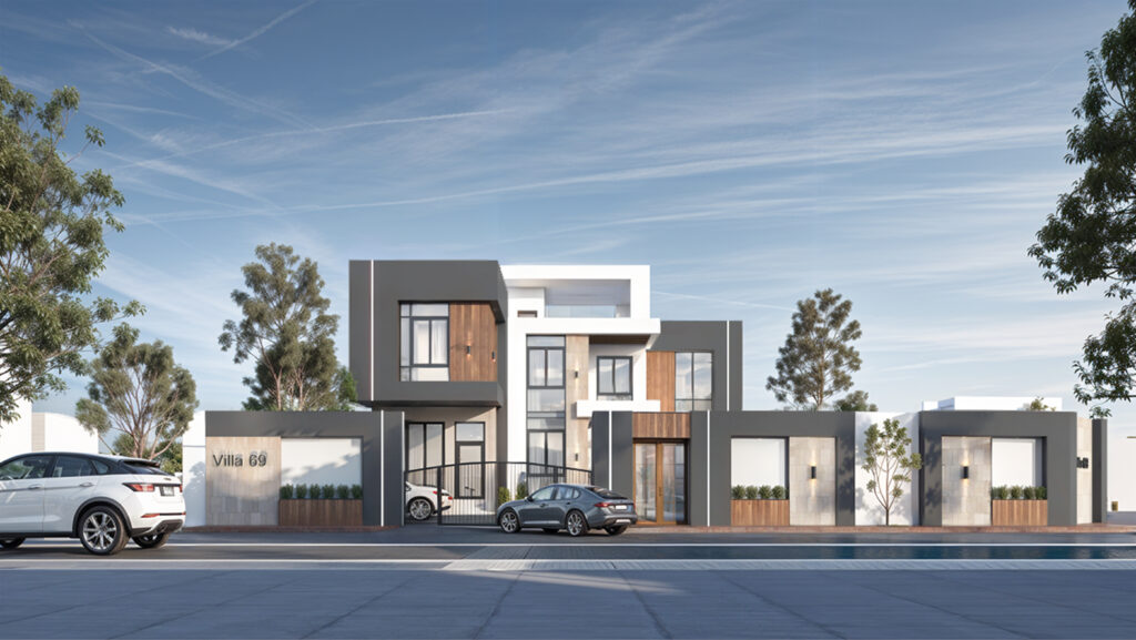 فيلا سكنية بتصميم عصري يجمع بين الحداثة والخصوصية في قلب أبوظبي.