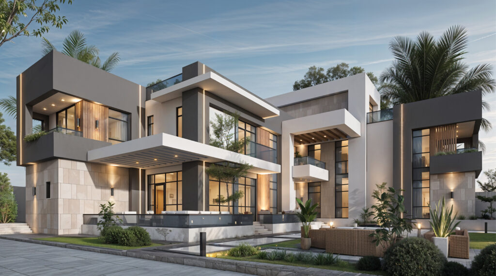 واجهات زجاجية بانورامية ومساحات مفتوحة تضيف لمسة راقية إلى التصميم المعماري الحديث