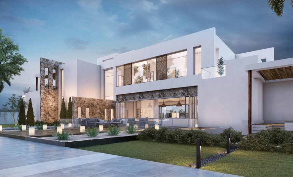 فيلا فاخرة بتصميم عصري مفتوح على المسبح ومحيط طبيعي مميز.