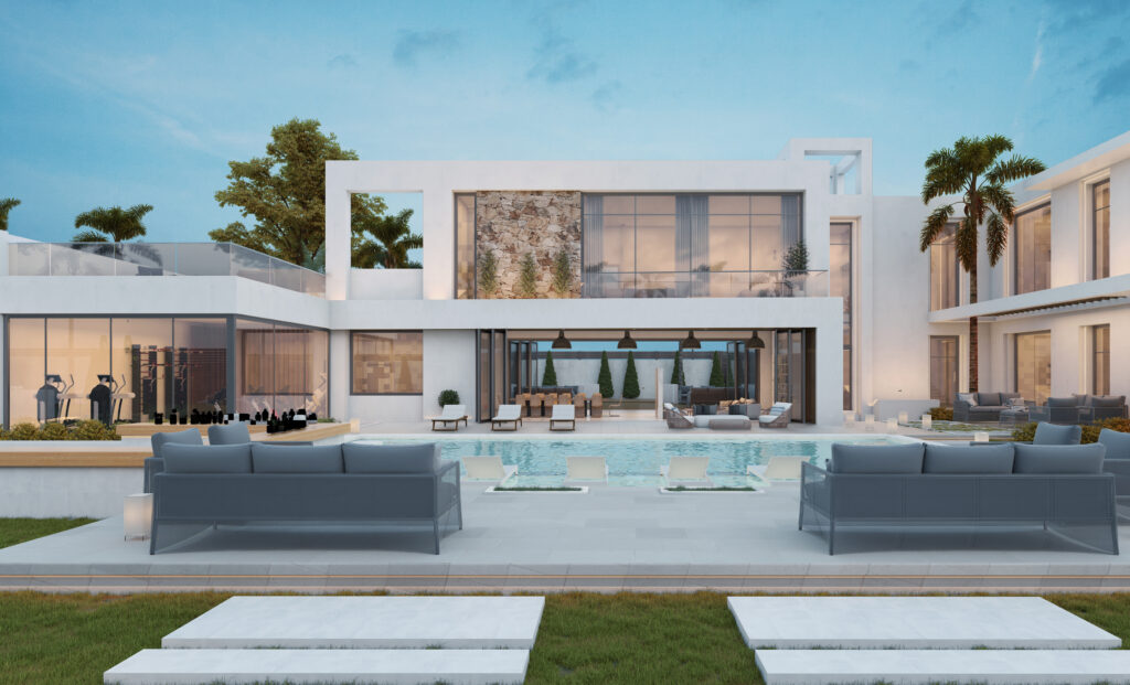 تصميم خارجي مريح يجمع بين الأناقة والوظيفة في قلب أبوظبي.