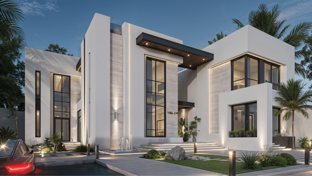فيلا عصرية أنيقة بواجهة بسيطة ومميزة